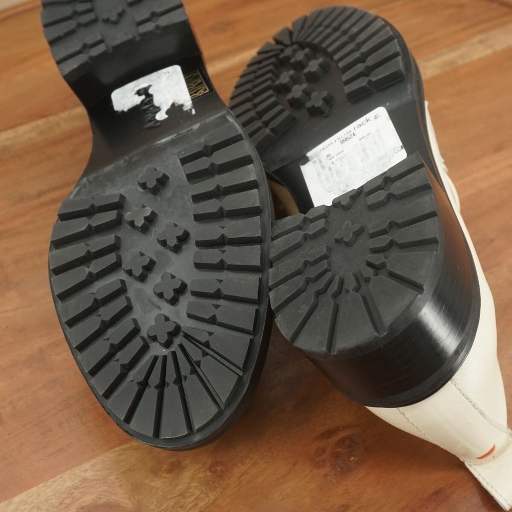 Aeyde Womens Ruth Penny Loafers Lug Sole cream White Leather Size 39 EU / 8 US - Picture 9 of 9